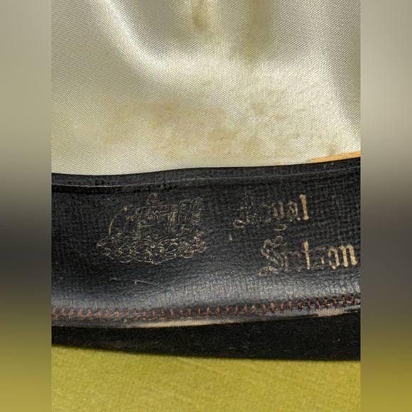 Vintage Royal Stetson Hat, Black Felt, Brown Band, Fedora, Size 7 1/2 - Picture 5 of 10